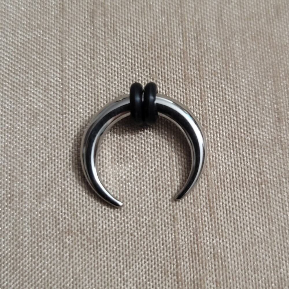 6 gauge 12mm stainless steel silver septum horse shoe crescent nose piercing